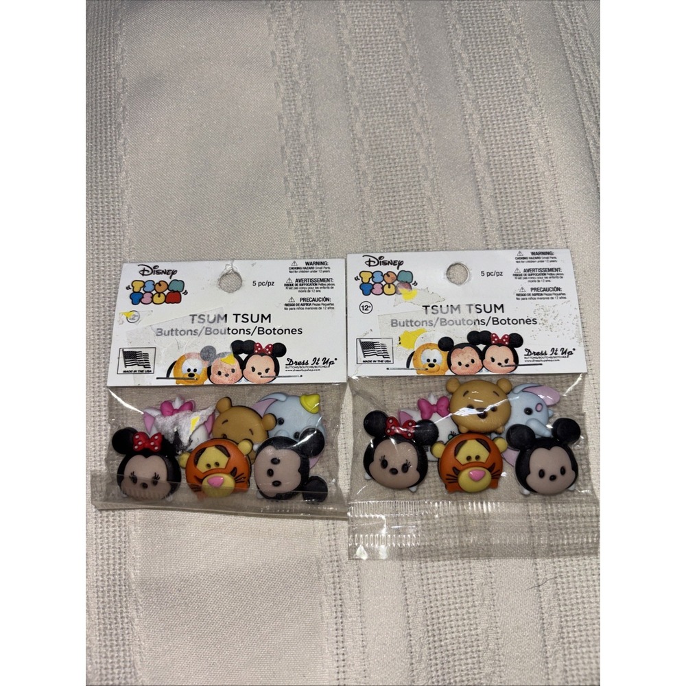 Disney Tusk Tsum shank buttons by  Dress It Up 2 Packages Pooh Tigger Mickey